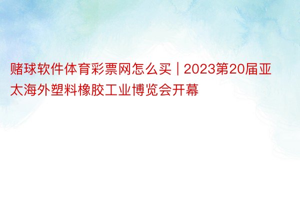 赌球软件体育彩票网怎么买 | 2023第20届亚太海外塑料橡胶工业博览会开幕